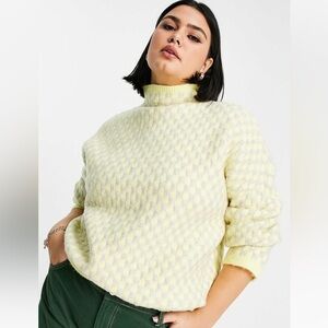 ASOS DESIGN Curve oversized sweater in checkerboard stitch